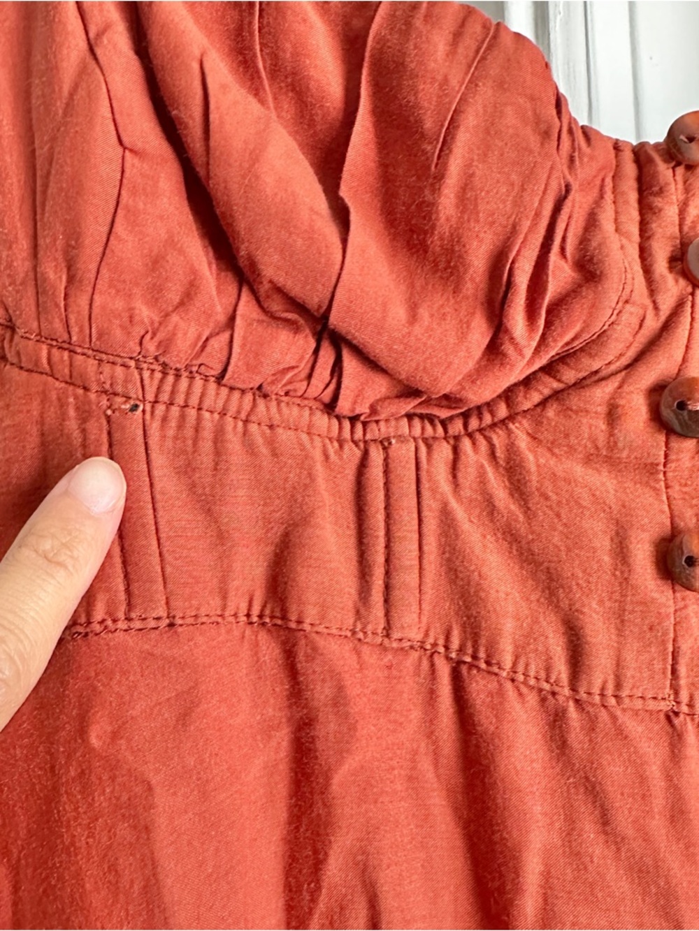 Farm Rio Ruffle-Sleeve Rust Midi Dress - Picture 10 of 14